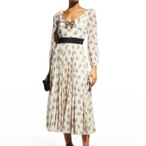 Saloni Ivory Dress with Black Embellishments
